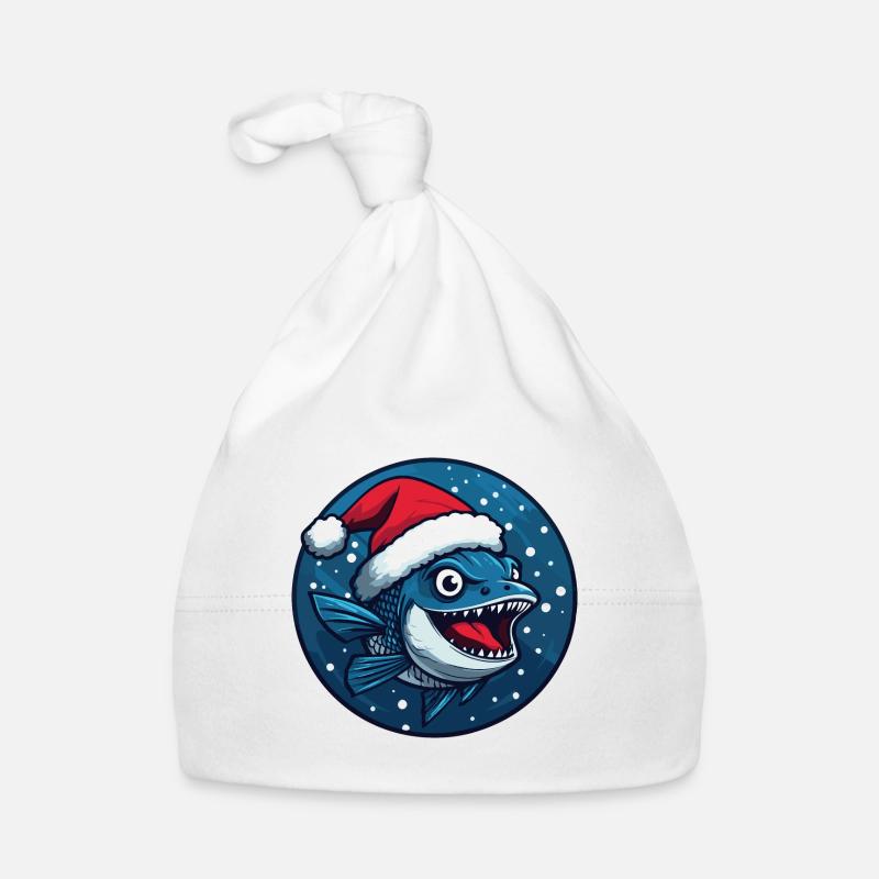 Piranha Poisson Animal de Noël Bonnet bio Bébé