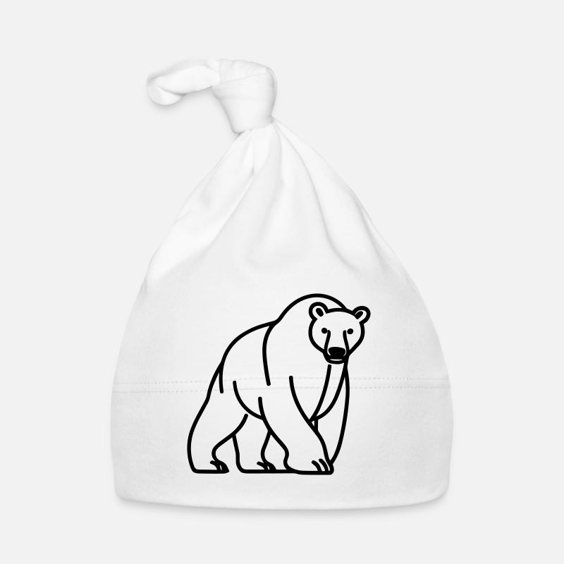 Ours polaire - Bonnet bio Bébé - blanc