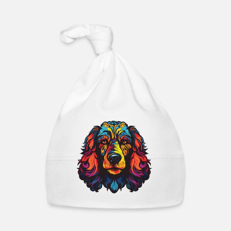 Poodle Dog Portrait Organic Baby Cap