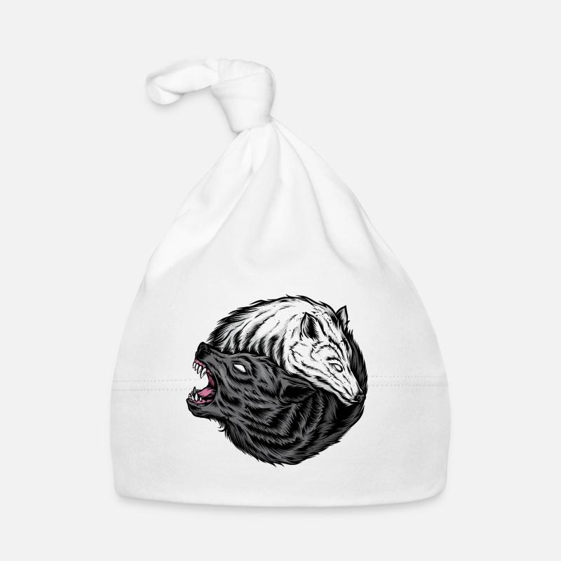 Ying-Yang-Wolf Baby Bio-Mütze