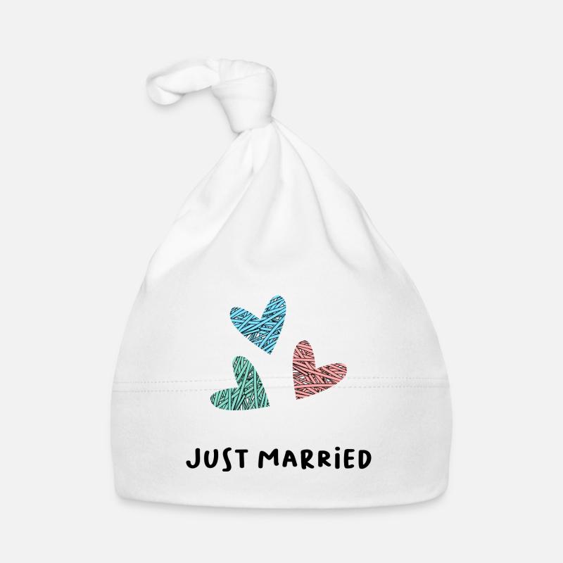 JUST MARRIED. VIVE LES MARIES. SAINT VALENTIN Bonnet bio Bébé