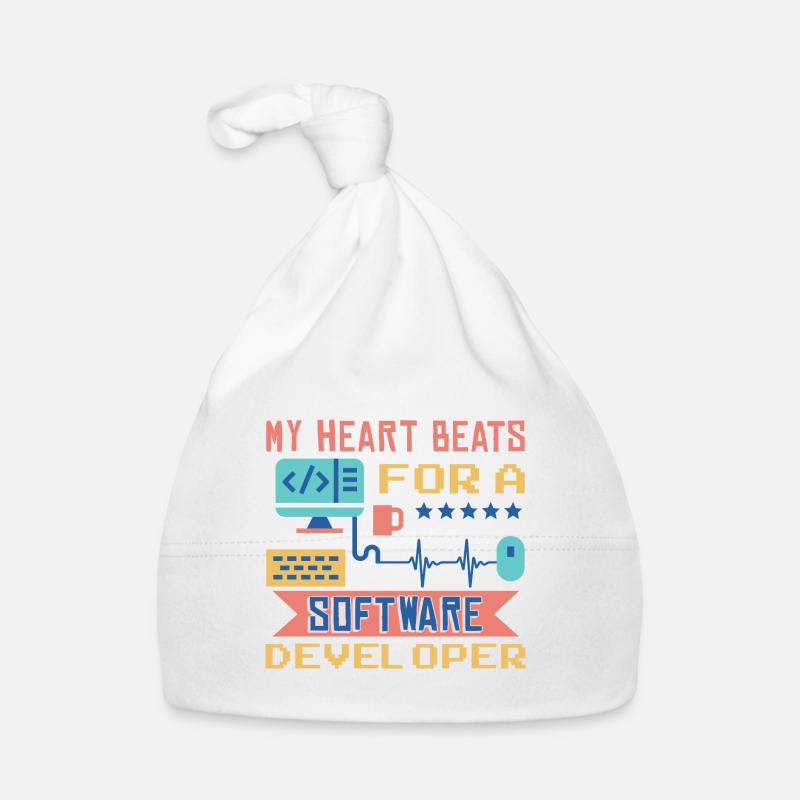My Heart Beats For A Software Developer Organic Baby Cap
