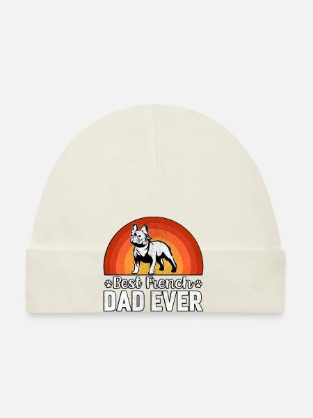 Meilleur papa français de tous les temps - Bonnet bio Bébé - blanc - Devant