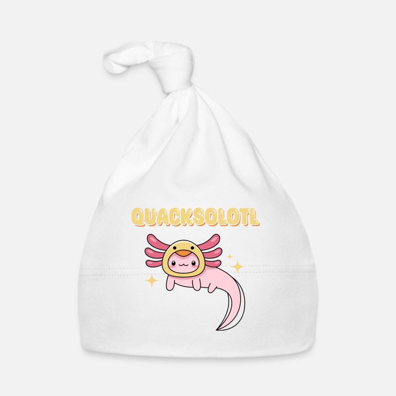 Quacksolotl Jeu de mots Design pour les amateurs d’axolotl Bonnet bio Bébé