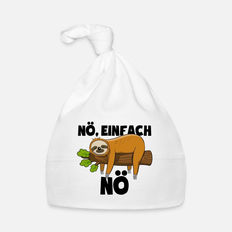Faultier Nö, einfach Nö - Spruch Baby Bio-Mütze