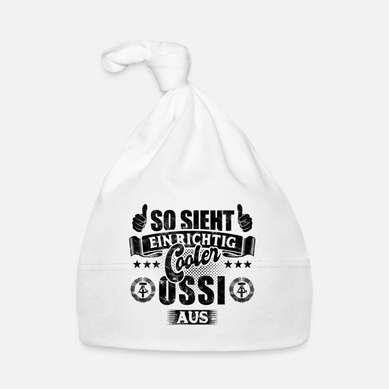 So sieht ein richtig cooler Ossi aus - Spruch - Baby Bio-Mütze - Weiß
