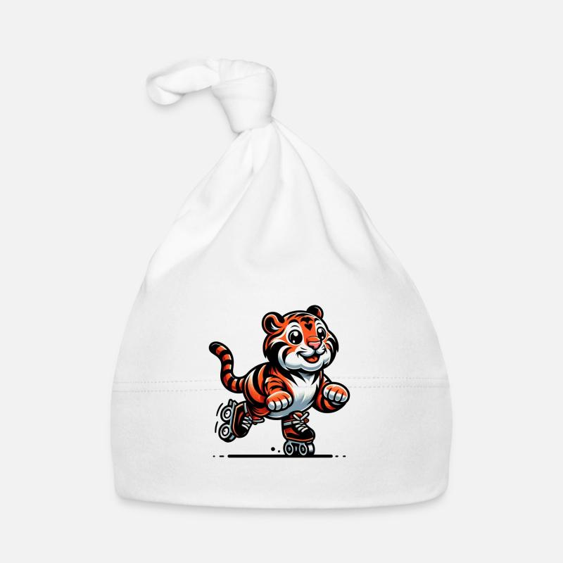 Cute Inline Skater Tiger Baby Bio-Mütze