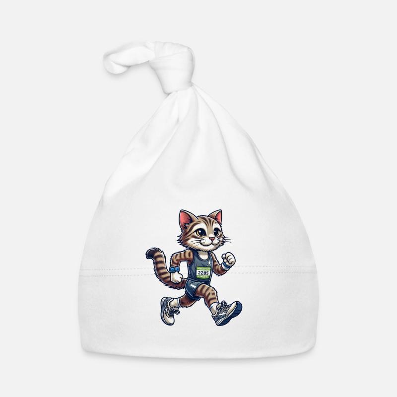 Chat marathonien mignon Bonnet bio Bébé