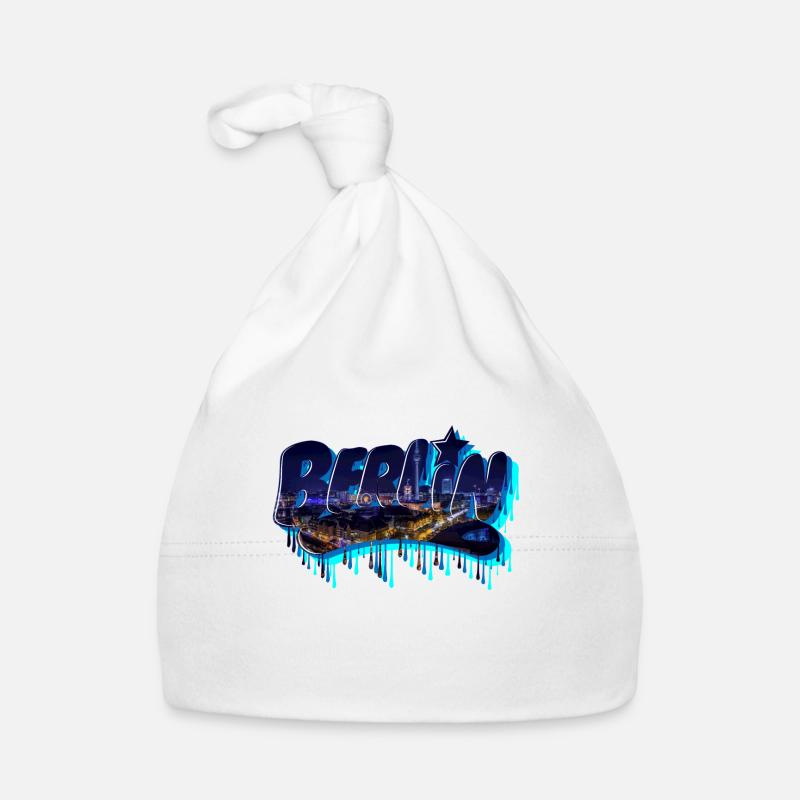 Berlin Graffiti Schriftzug Baby Bio-Mütze