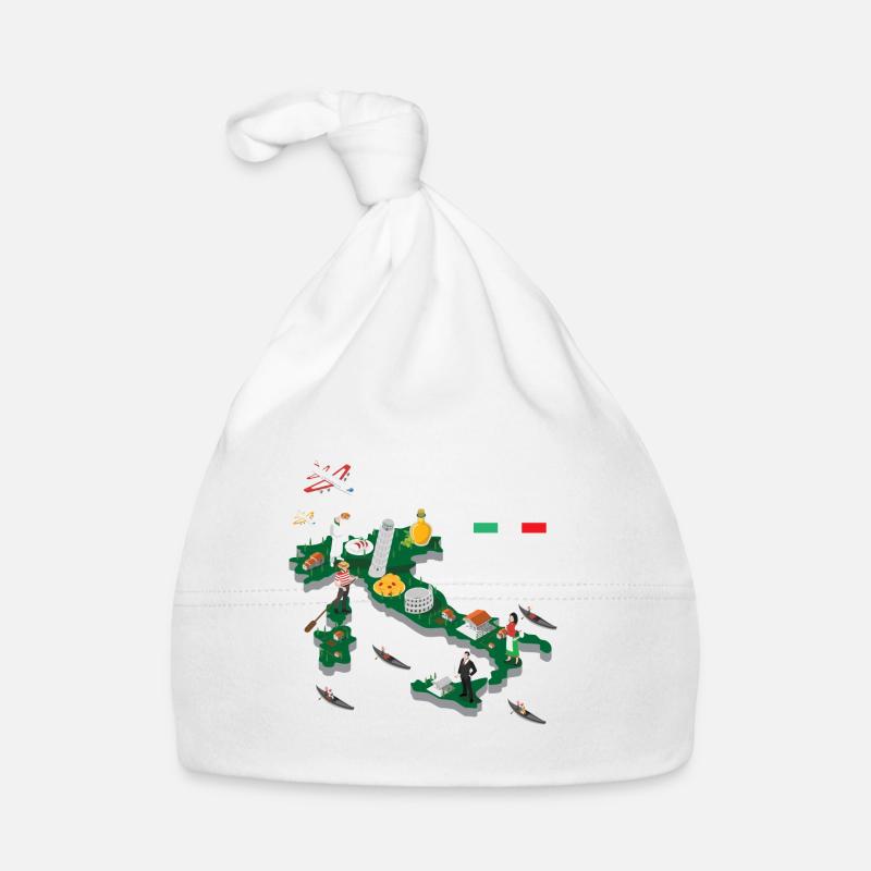 Italy Map - Bella Italia Vacation Souvenir Organic Baby Cap