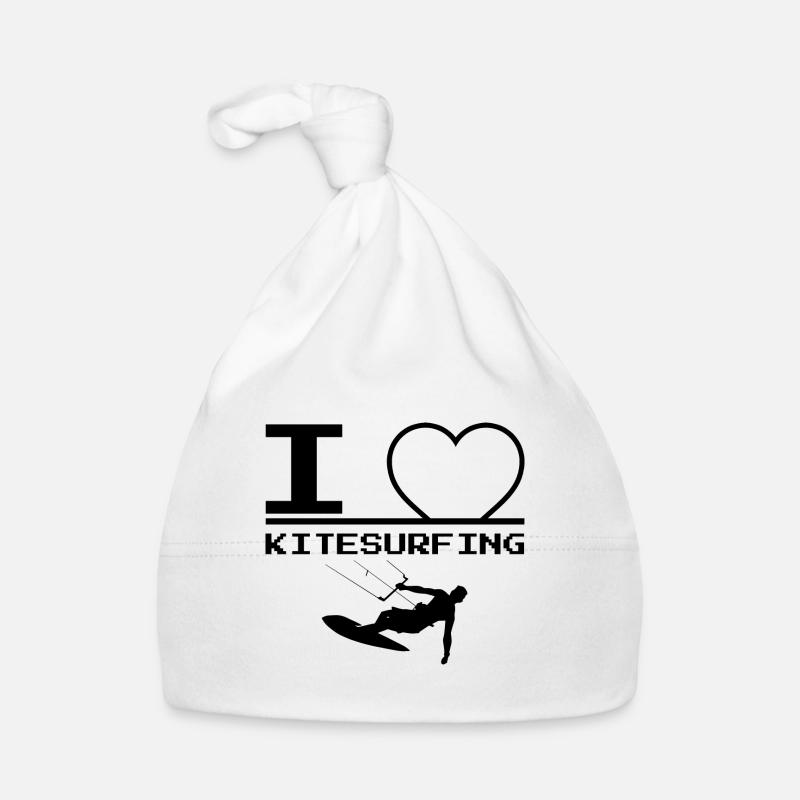 I Love Kitesurfing Kitesurf Kitesurfer Kite Organic Baby Cap