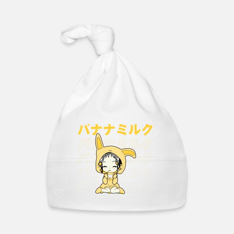 Anime Mädchen mit Bananenmilch Baby Bio-Mütze