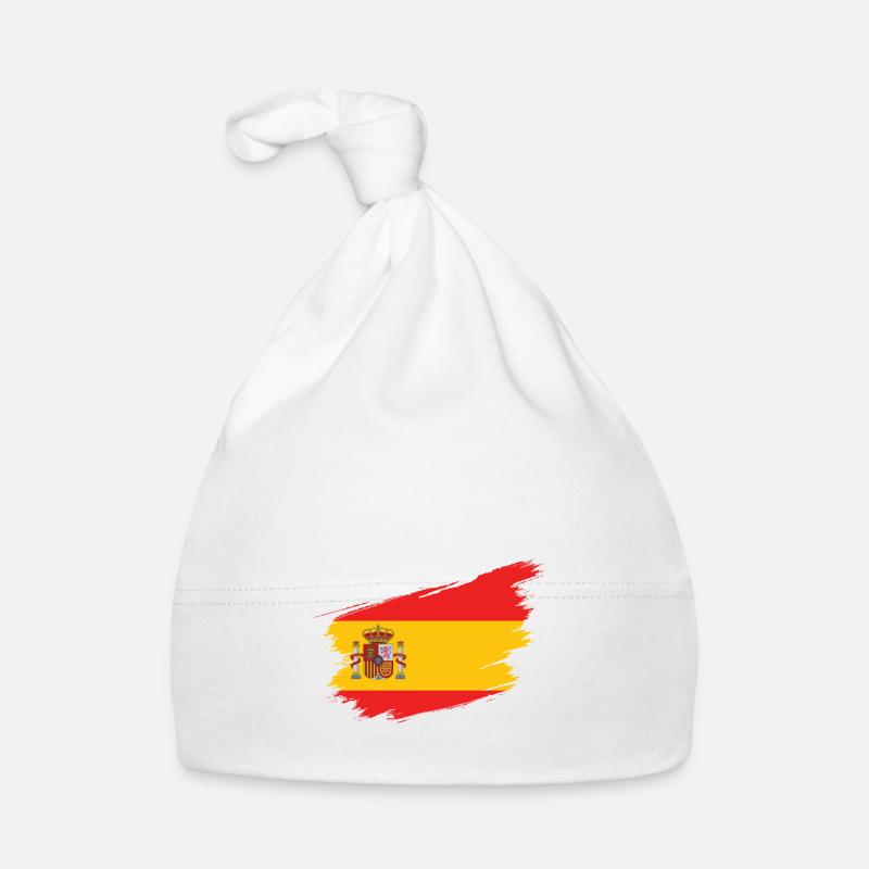 Espagne Drapeau Espagnol Drapeau Espagnol Espagne - Bonnet bio Bébé - blanc