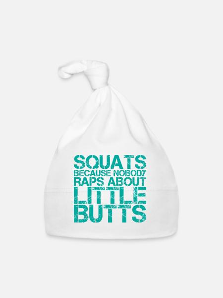 Squats parce que personne ne rappe sur Little Butts 4 - Bonnet bio Bébé - blanc - Devant
