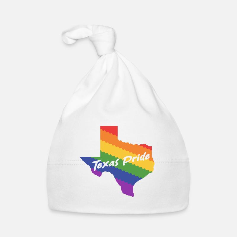 Texas Design Rainbow Map for LGBT+ Texans Organic Baby Cap