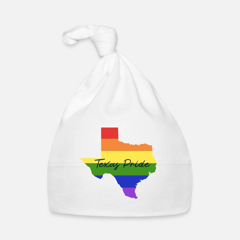 Texas map in rainbow design for proud Organic Baby Cap