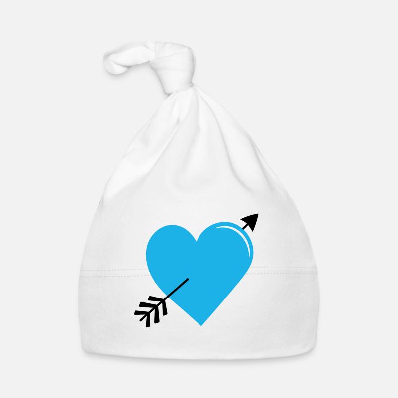 Flèche Coeur Bleu Bonnet bio Bébé