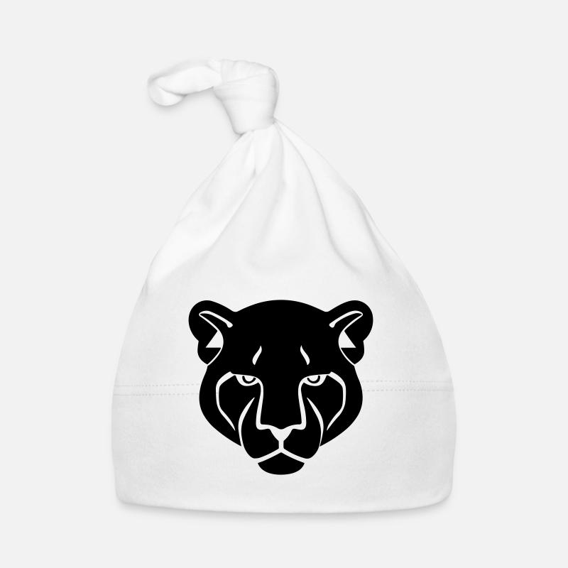 Panther's Head - Organic Baby Cap - white