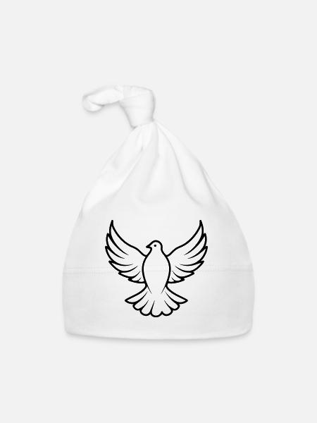 Taube - Baby Bio-Mütze - Weiß - Vorne