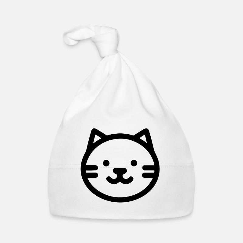Katze - Baby Bio-Mütze - Weiß