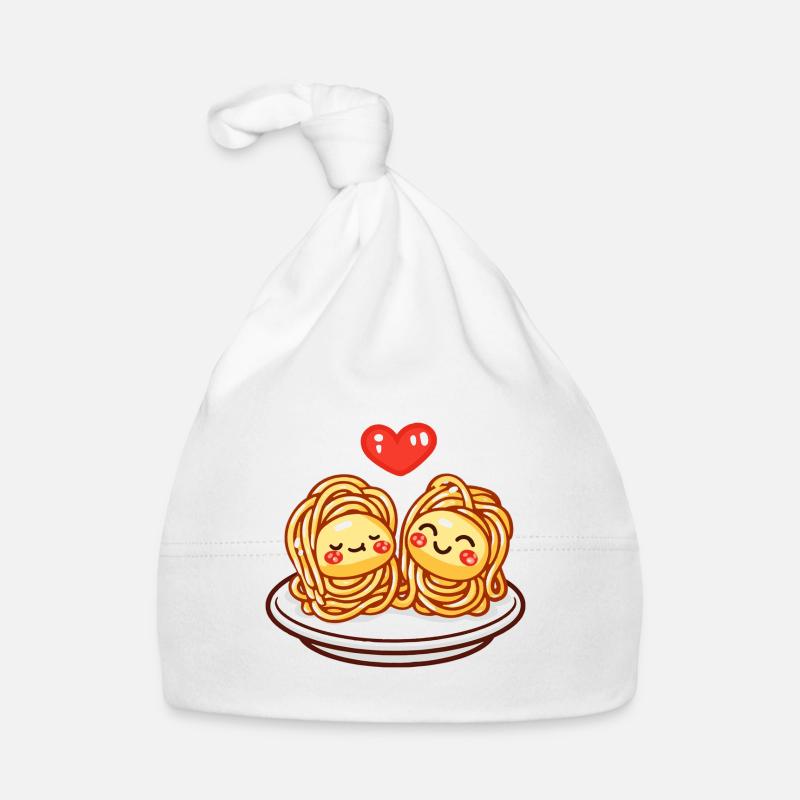 Nudeln Pasta Paar Liebe Herz Comic Baby Bio-Mütze