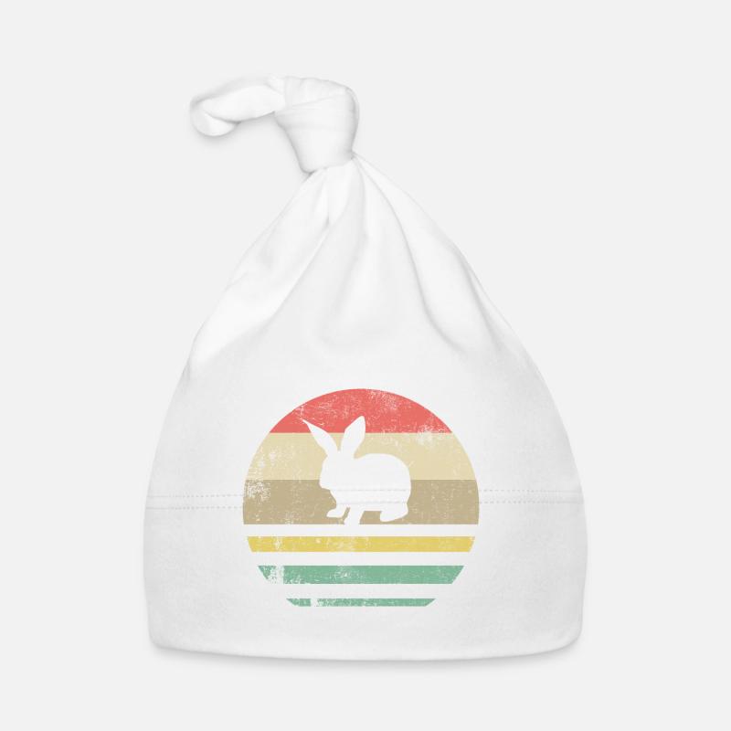 Hase Osterhase Hasen Häschen Rabbit Retro Geschenk Baby Bio-Mütze