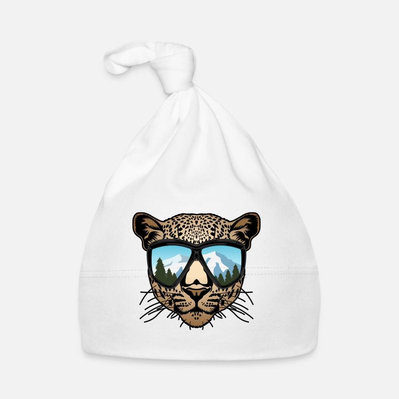Leopard Googles Gift For Snowboarding Winter Sport Organic Baby Cap