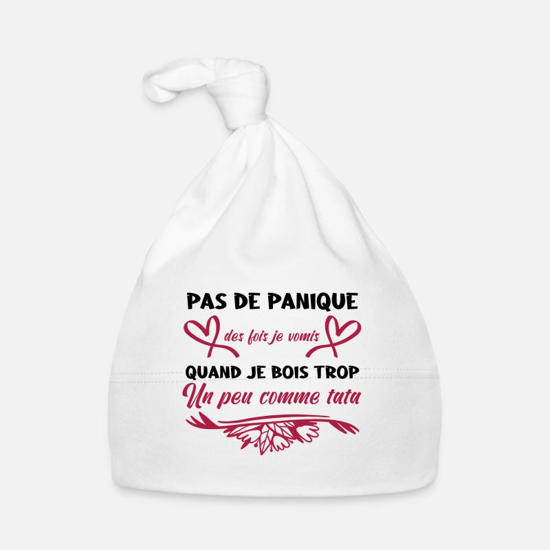 Pas de panique parfois je Vomis comme tata Bonnet bio Bébé