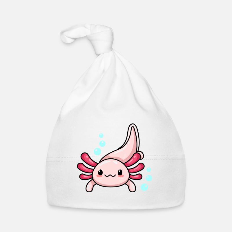 Leucistic Axolotl Design for Axolotl Lovers Organic Baby Cap