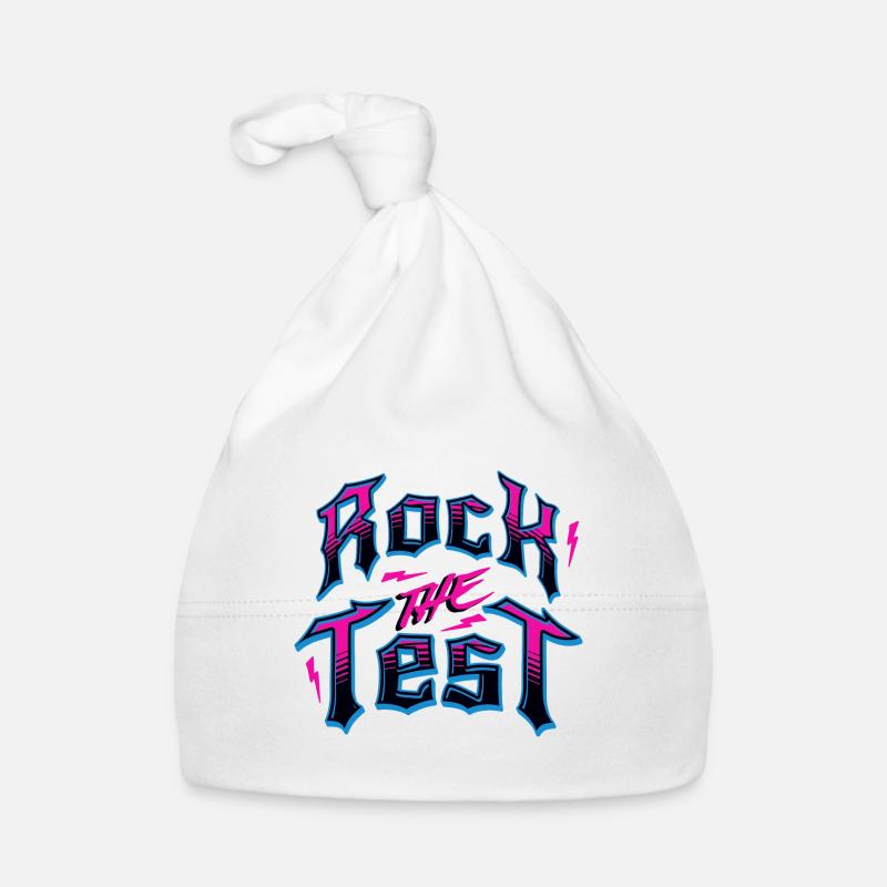 Test Day Rock The Test Funny Teacher Testing Day Organic Baby Cap