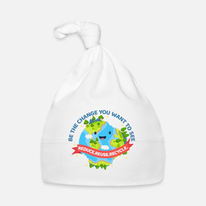 Umweltschutz Naturschutz Umwelt Geschenk - Baby Bio-Mütze - Weiß