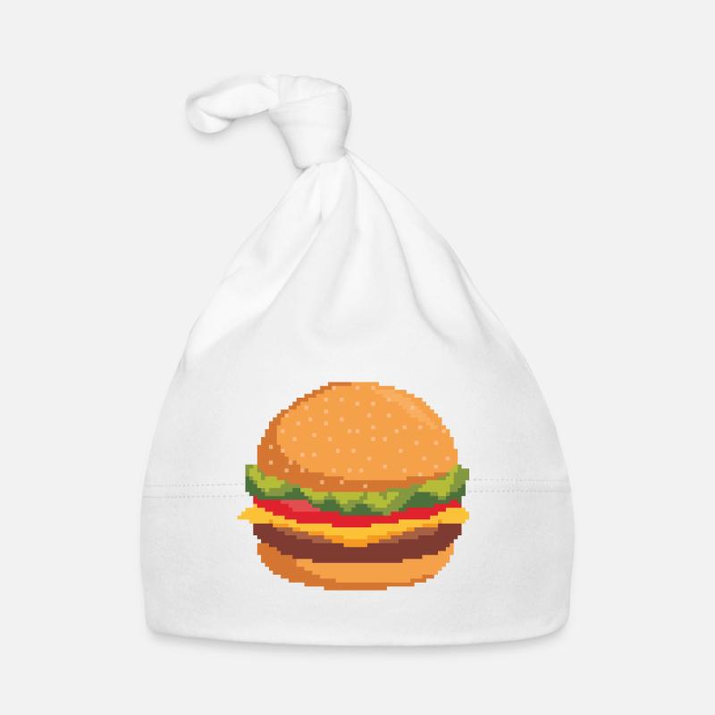 Burger Rétro Pixel Bonnet bio Bébé