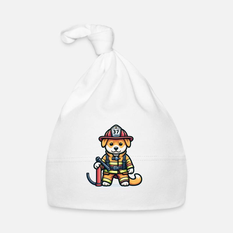Chien mignon pompier Bonnet bio Bébé