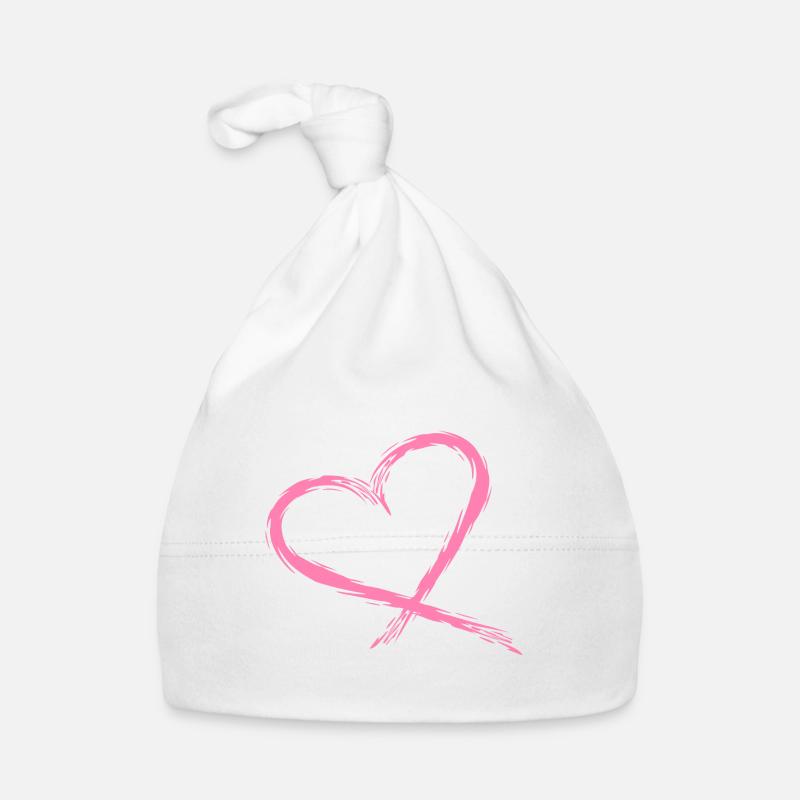 Heart Pink Organic Baby Cap