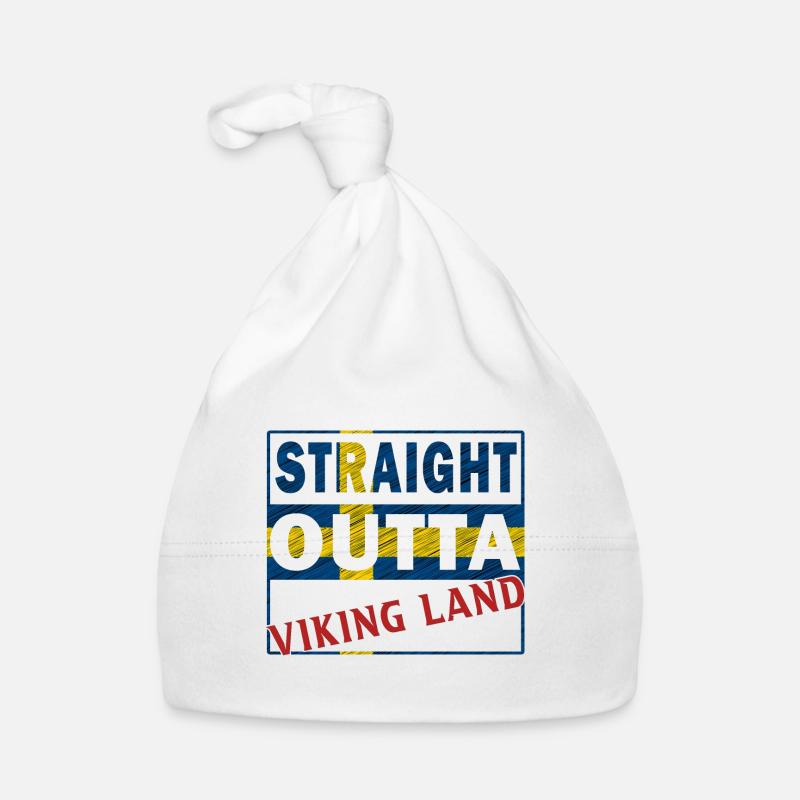 Straight outta Schweden Wikinger Land Geschenkidee Baby Bio-Mütze