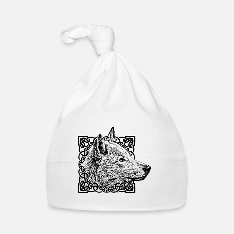 Gris loup - Bonnet bio Bébé - blanc