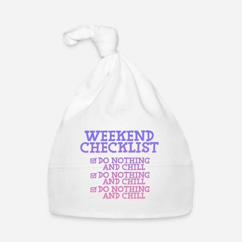Weekend Checklist, Do Nothing And Chill 2 Baby Bio-Mütze