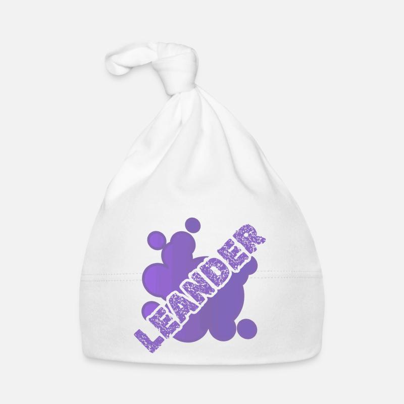 First name Leander Organic Baby Cap