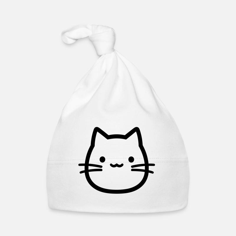 Katze - Baby Bio-Mütze - Weiß