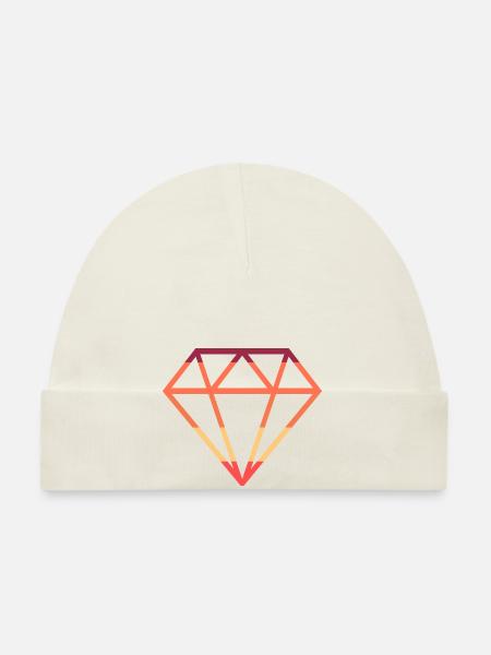 Diamant - Baby Bio-Mütze - Weiß - Vorne
