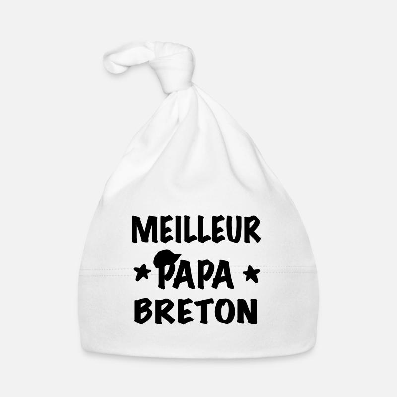 Meilleur papa breton - Bonnet bio Bébé - blanc