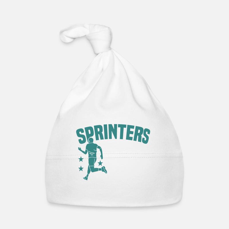Motif marathon pour coureurs et joggeurs - Bonnet bio Bébé - blanc