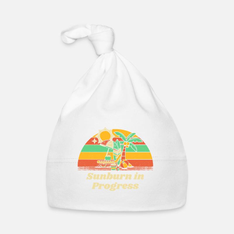 Sunburn in Progress Sunbathing Beach Tanning Organic Baby Cap