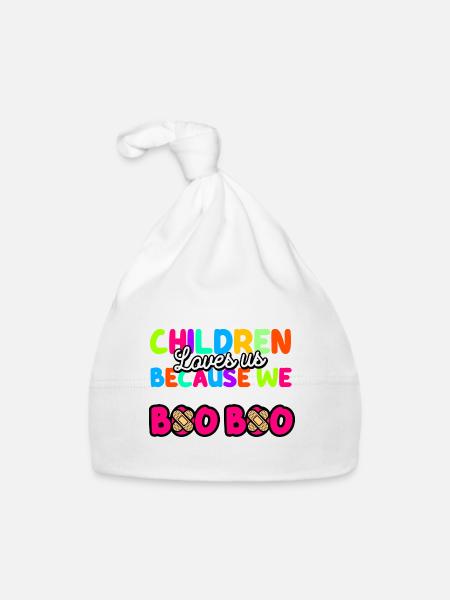 Children love us because we care for their boo boo - Organic Baby Cap - white - Front