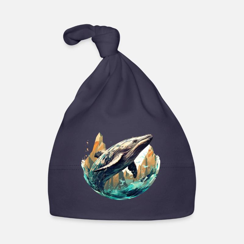 Wal - stylish, modern, abstrakt - Walkunst Baby Bio-Mütze