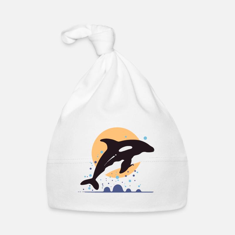 Élégant paquebot baleine orque - Bonnet bio Bébé - blanc
