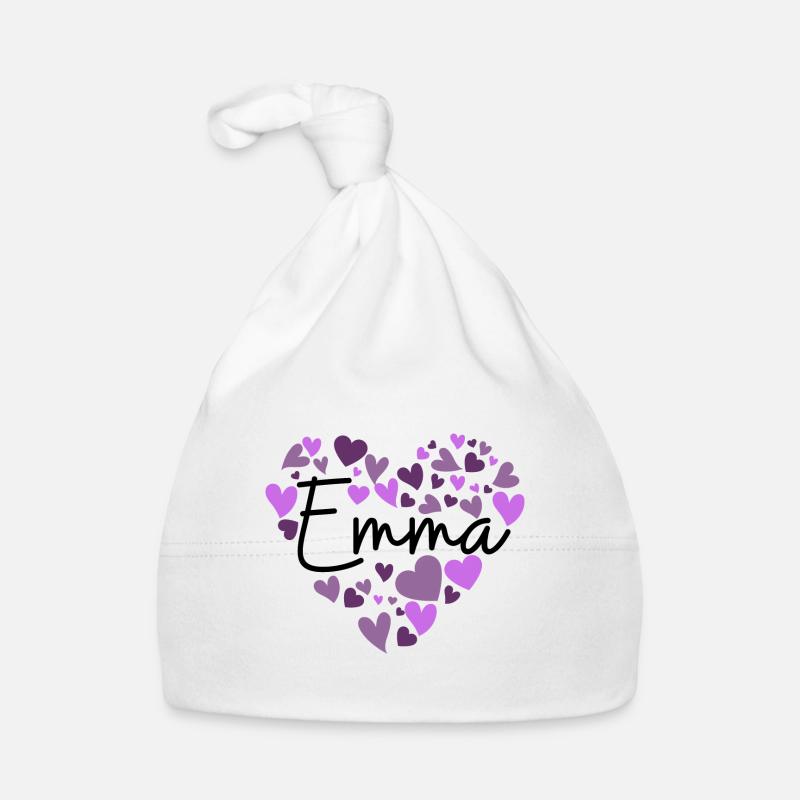 J’adore les cœurs Emma en violet Bonnet bio Bébé