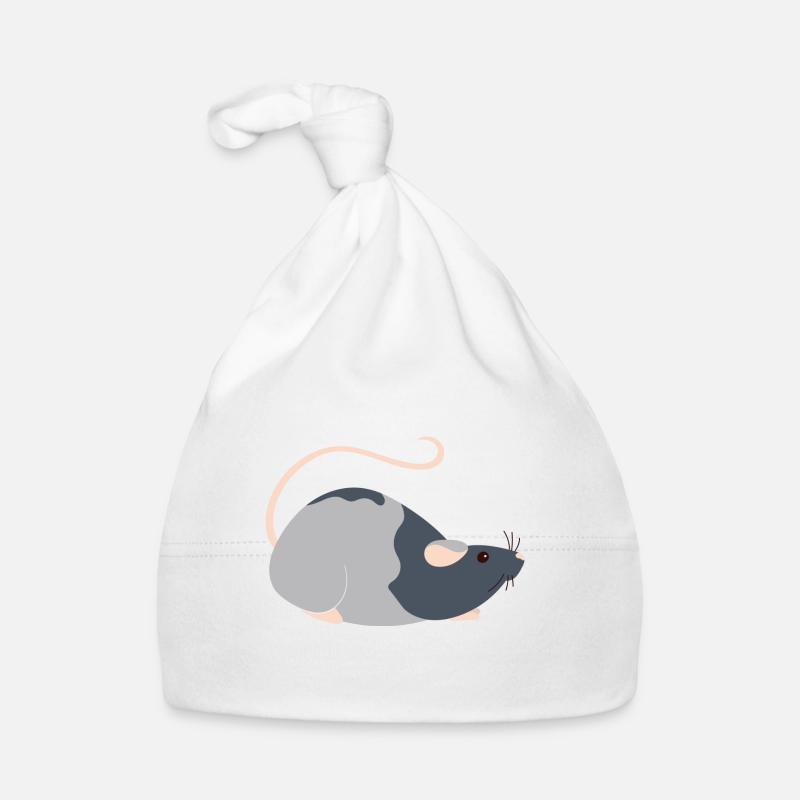 Rat doux - Bonnet bio Bébé - blanc