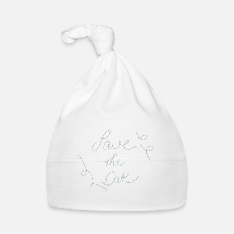 Save The Date Calligraphy Minimalism Organic Baby Cap