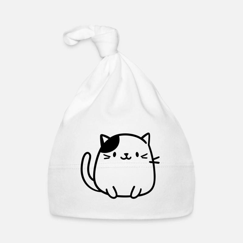 Katze - Baby Bio-Mütze - Weiß